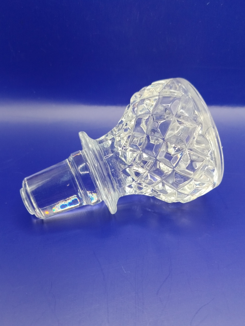 Vintage CRISTAL D'ARQUES 'Longchamp' CRYSTAL Diamond PATTERN Decanter Topper